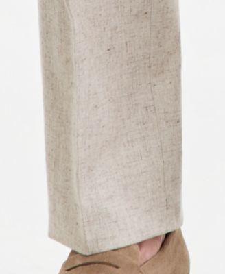 Men's Regular-Fit Tan Texture Suit Separate Pants