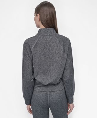 Women's Space-Dyed Half-Zip Raglan-Sleeve Top