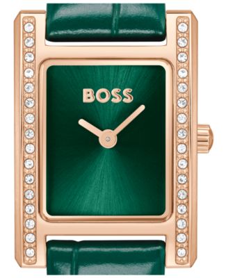 Women's Lucy Precious Quartz Basic Mini Green Leather Watch, 18.50mm
