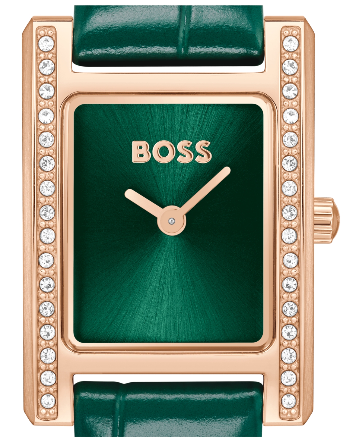 Hugo Boss Women's Lucy Precious Quartz Basic Mini Green Leather Watch, 18.50mm In Green