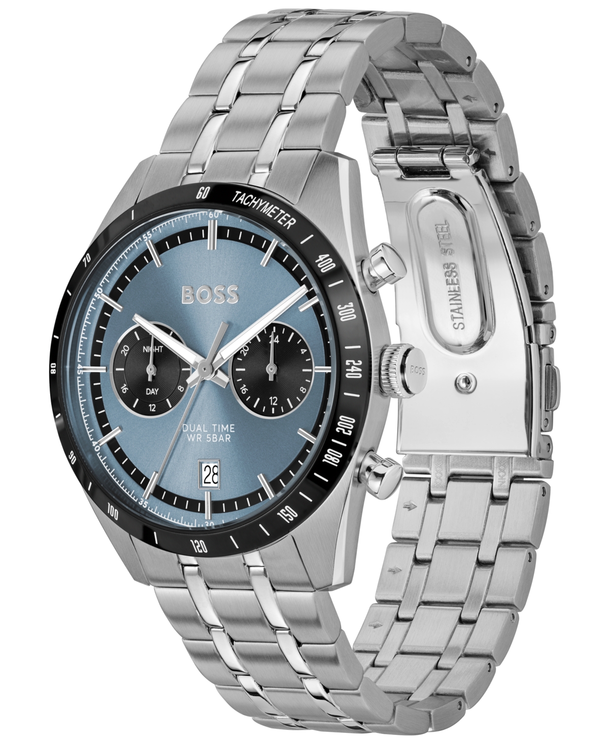 Hugo Boss Men's Tourmaster Quartz Multifunction Stainless Steel Watch, 41mm In White
