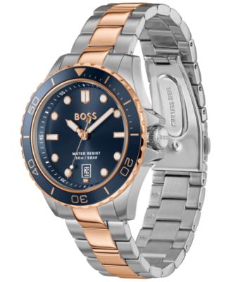 Men's Troper Sport Quartz Basic Calendar Two Tone Stainless Steel Watch, 42mm