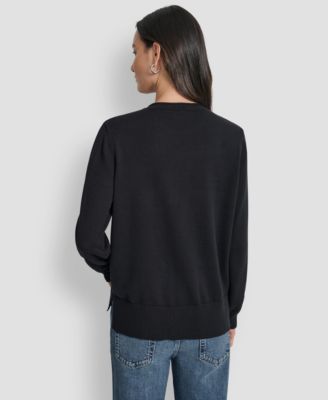 Petite Embellished Logo Crewneck Sweater