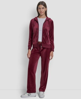 Petite Drawstring-Waist Velour Pants