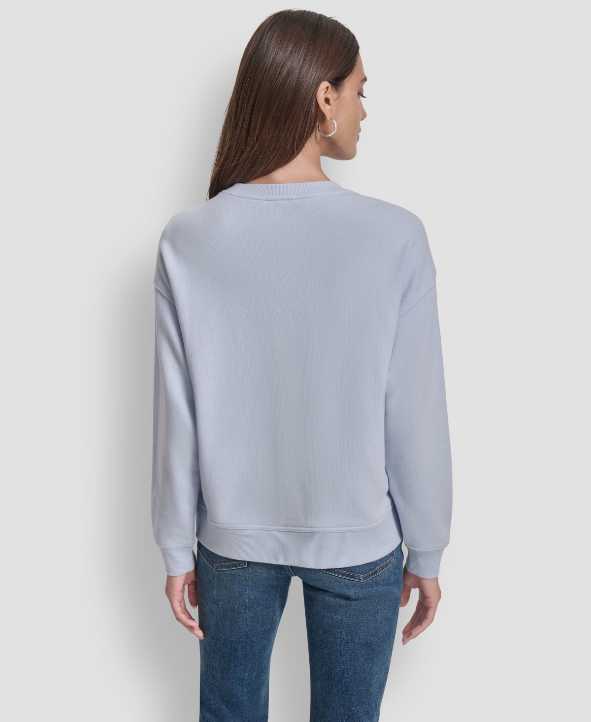 Dkny Jeans Petite Long Sleeves Sweatshirt In Blue