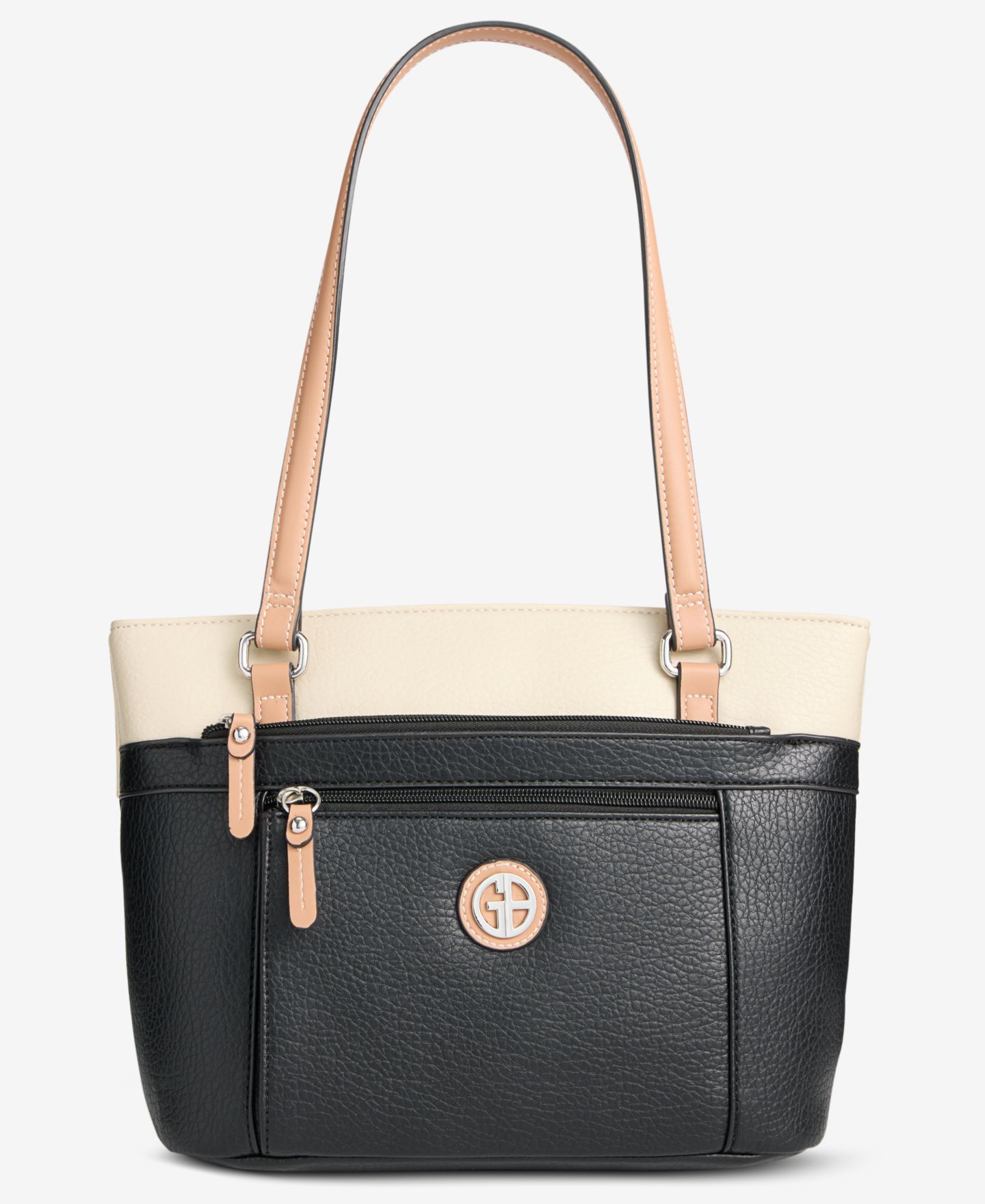 Женская сумка Giani Bernini Colorblock Pebble Tote, цвет: Чёрный — фото 1