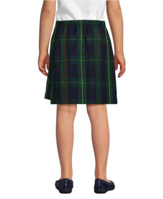 Big Girls School Uniform Plaid A Line Tab Skort Top of Knee