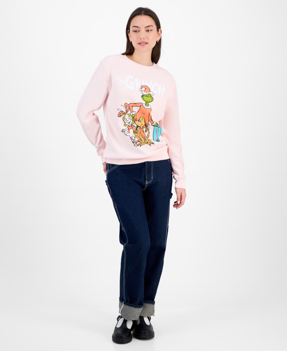 Love Tribe Juniors' The Grinch Holiday Graphic Sweatshirt