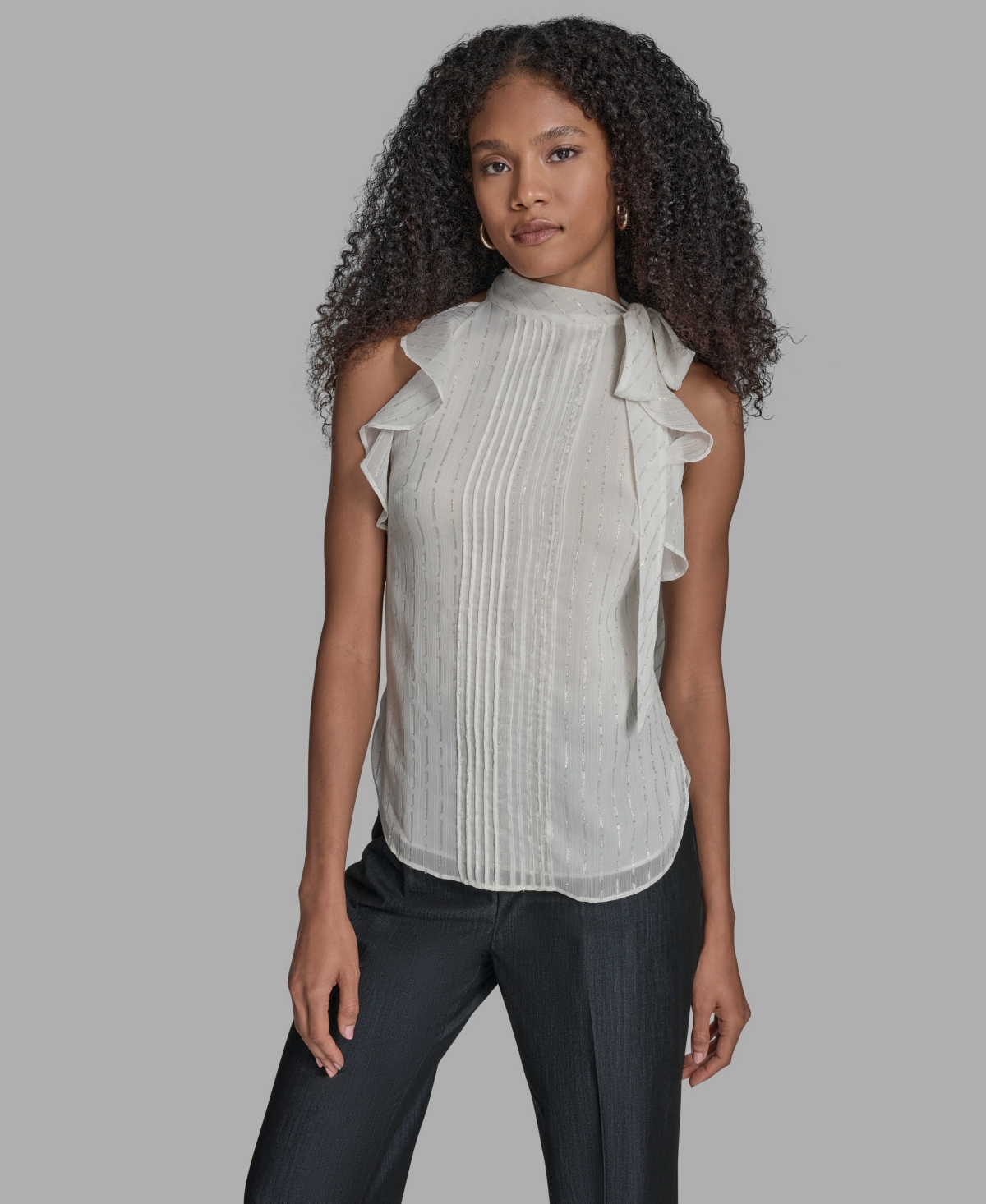 Bcbg Women's Solid Halter Neck Blouse In Neutral