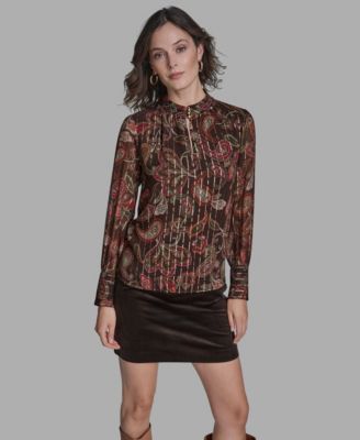 Women's Long Sleeve Keyhole Detail Top