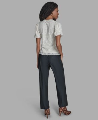 Women's Short Sleeve Lace Blouse