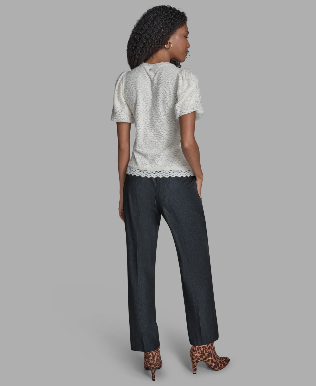 Bcbg Women's Short Sleeve Lace Blouse In White