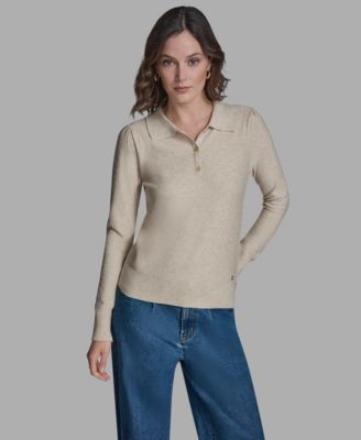 BCBG - Women's Long Sleeve Collared Top