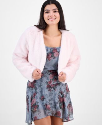 Madden Girl - Juniors' Faux-Fur Bolero Jacket