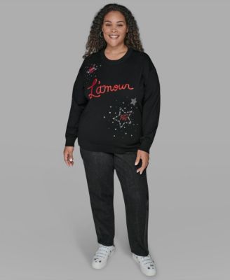Plus Size Embellished Amour Sweater
