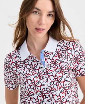 Nautica Women's Ribbons Short-Sleeve Polo Shirt