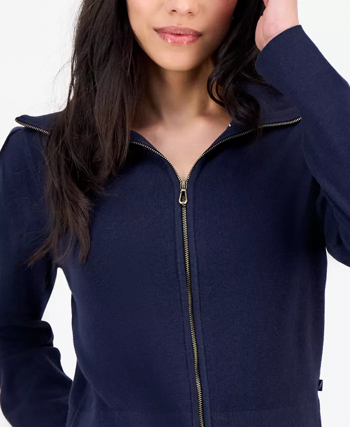 Nautica Women's Cotton Zip-Front Cardigan Sweater - thumbnail 3