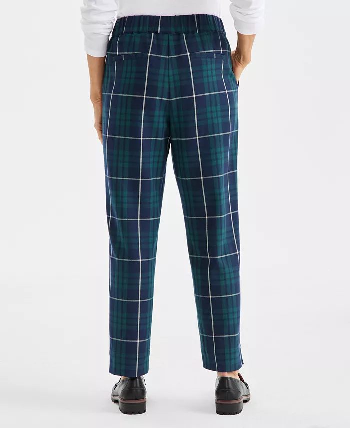 Women's Plaid Pull-On Ankle Pants - thumbnail 2