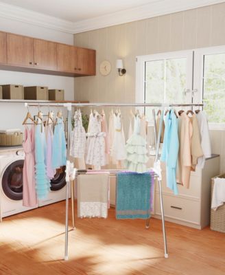 2-Tier Clothes Drying Rack with Adjustable Gullwing Arms