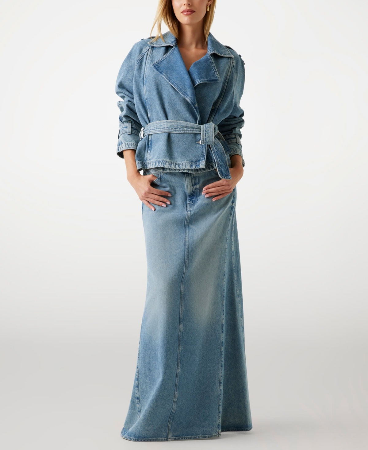 Guess Women's Runa Denim Biker Jacket