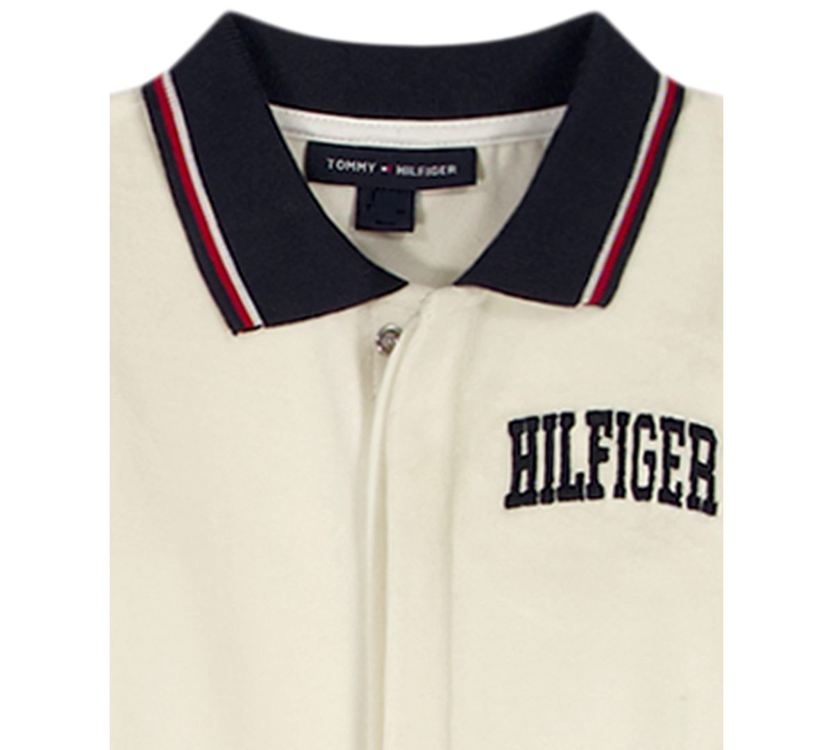 Tommy Hilfiger Baby Boys Velour Polo Collar Coverall In Neutral