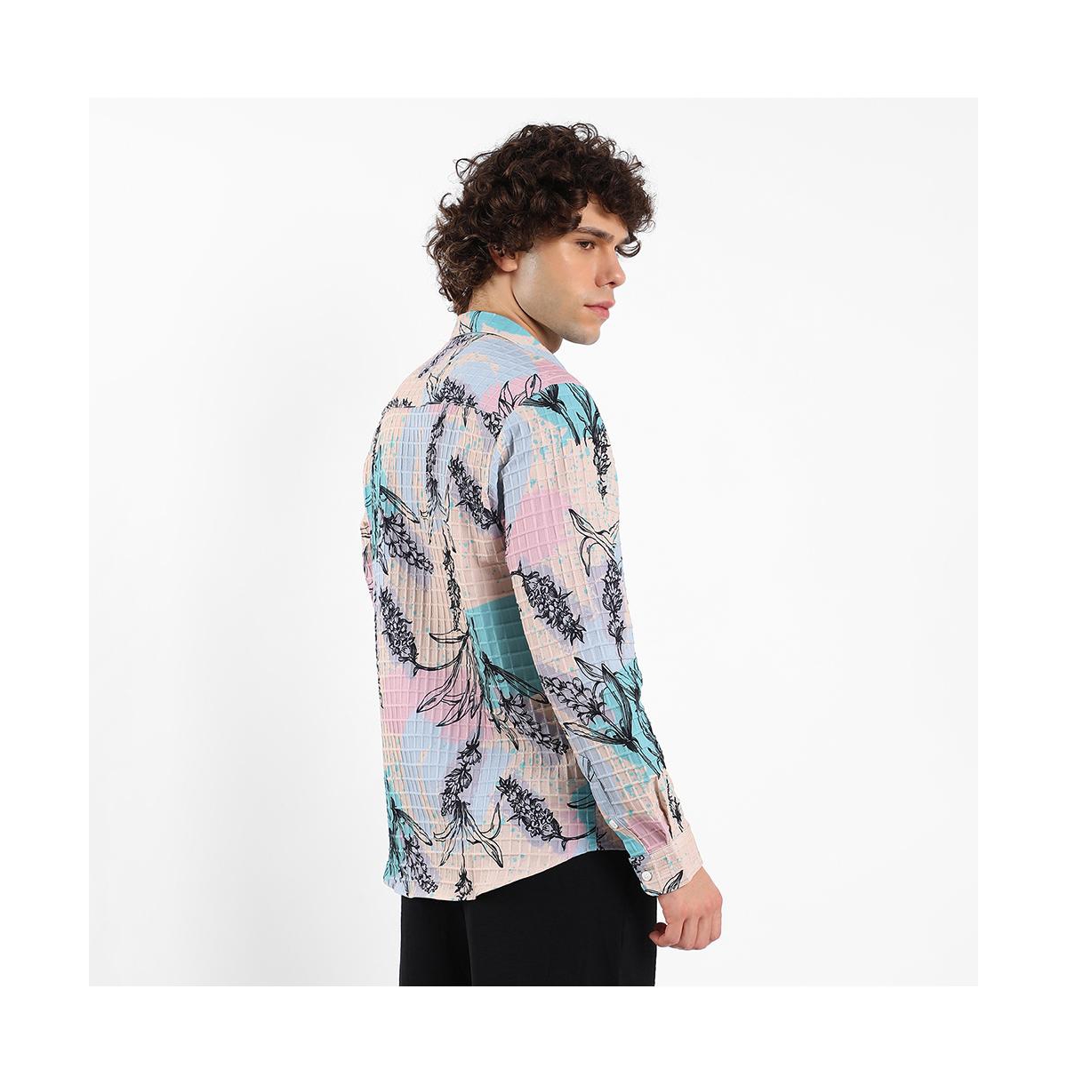 Campus Sutra Men's Sprig-Waffle Shirt