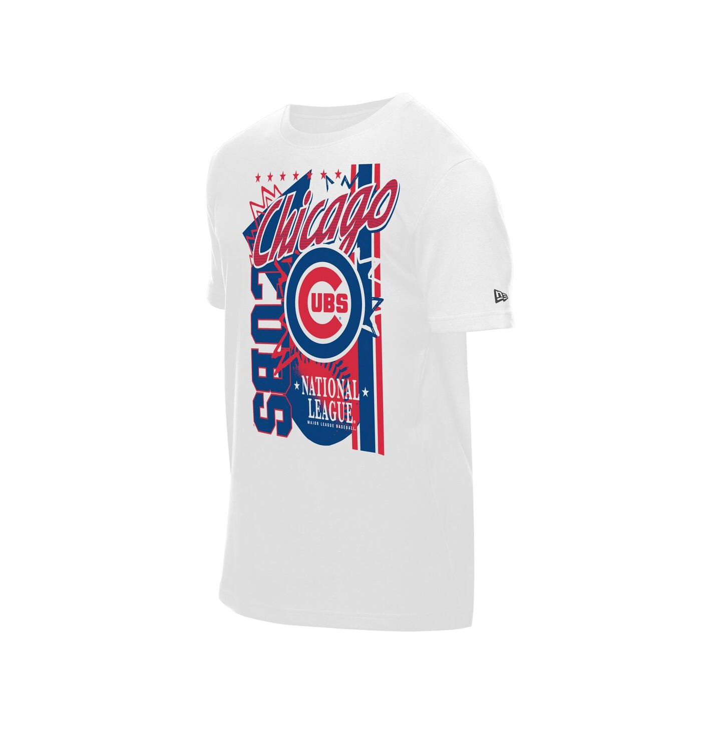 Мужская футболка New Era White Chicago Cubs Big Graphic Domestic — фото 5
