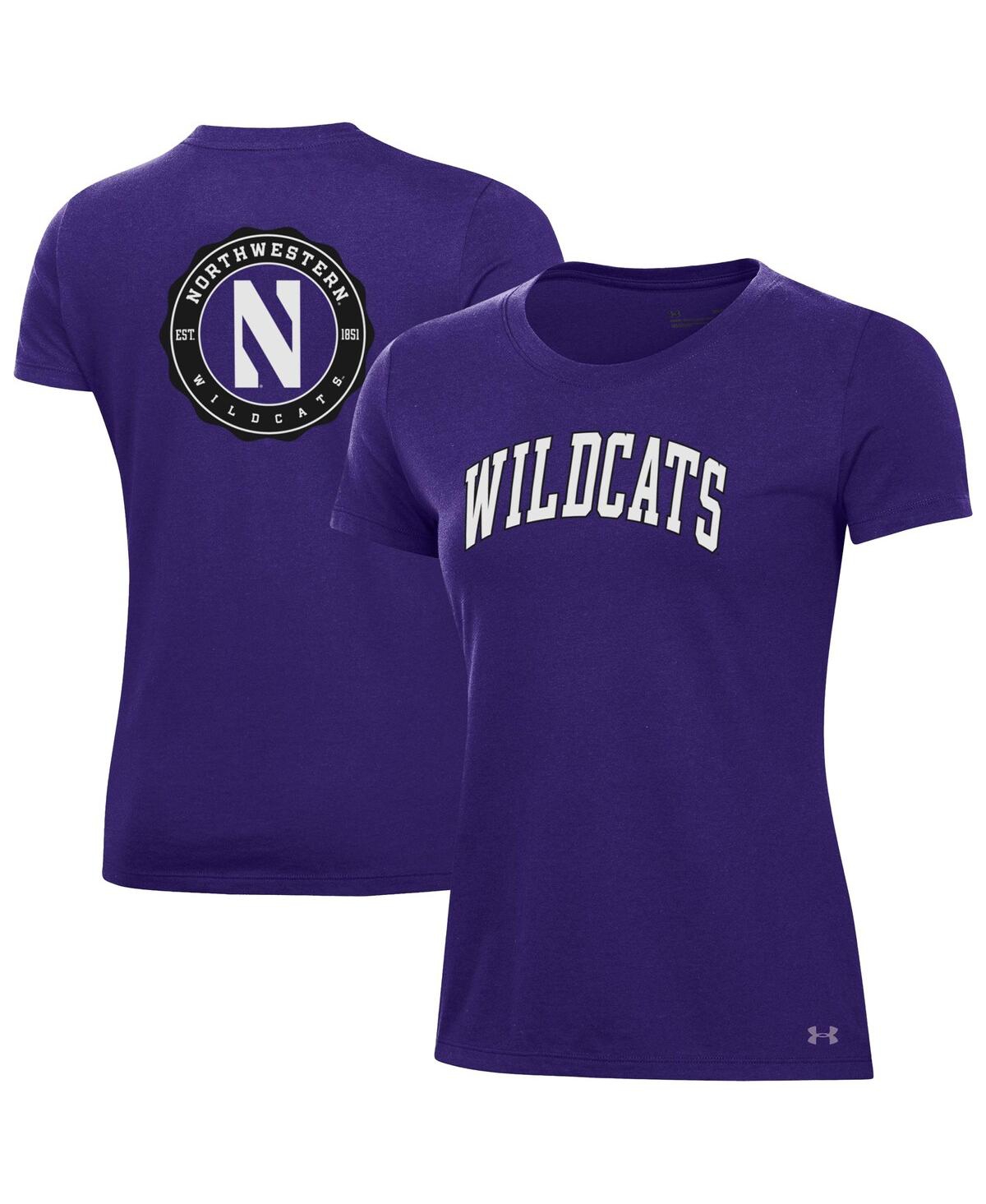 Under Armour Women's Purple Northwestern Wildcats Essentials 2-hit Performance T-shirt In Purple