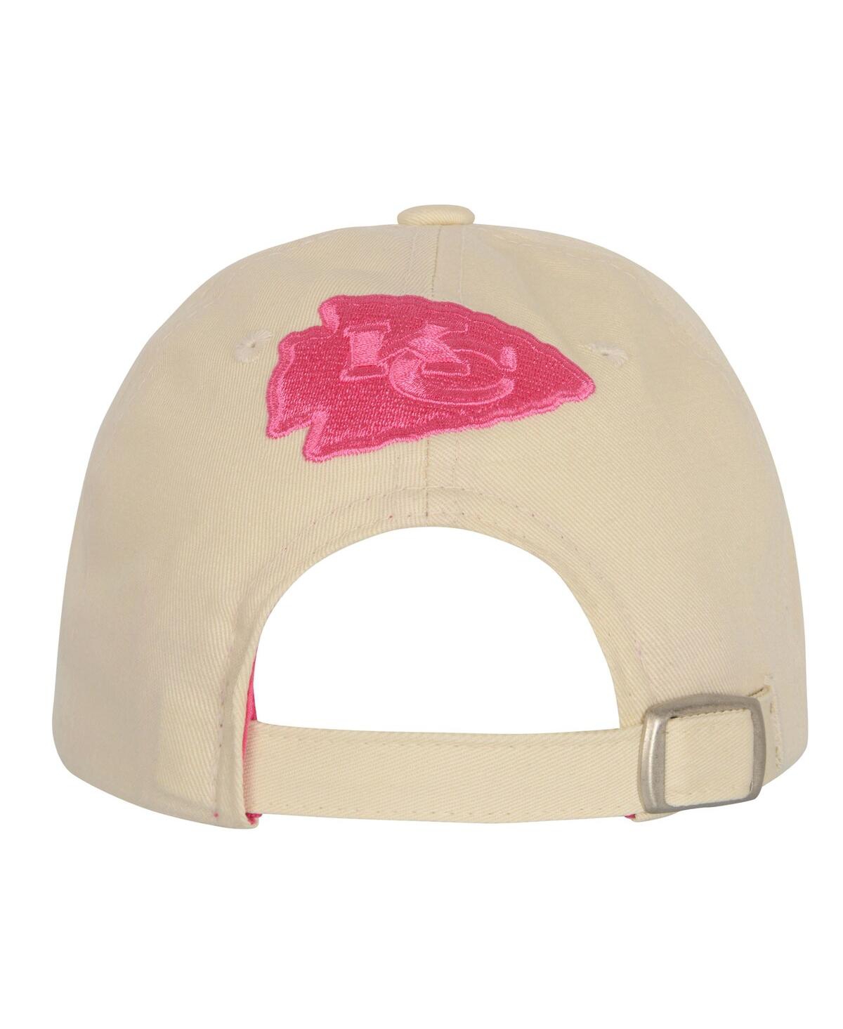 Outerstuff Big Girls Cream Kansas City Chiefs Blitz Adjustable Hat In Brown
