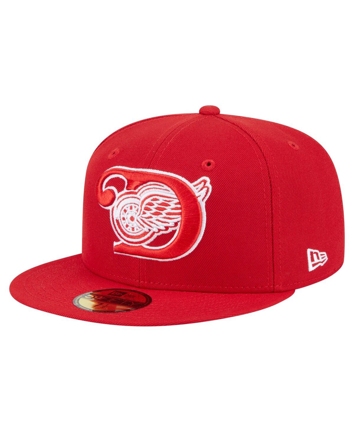 New Era Men's Red Detroit Red Wings Deceptor 59fifty Fitted Hat In Red