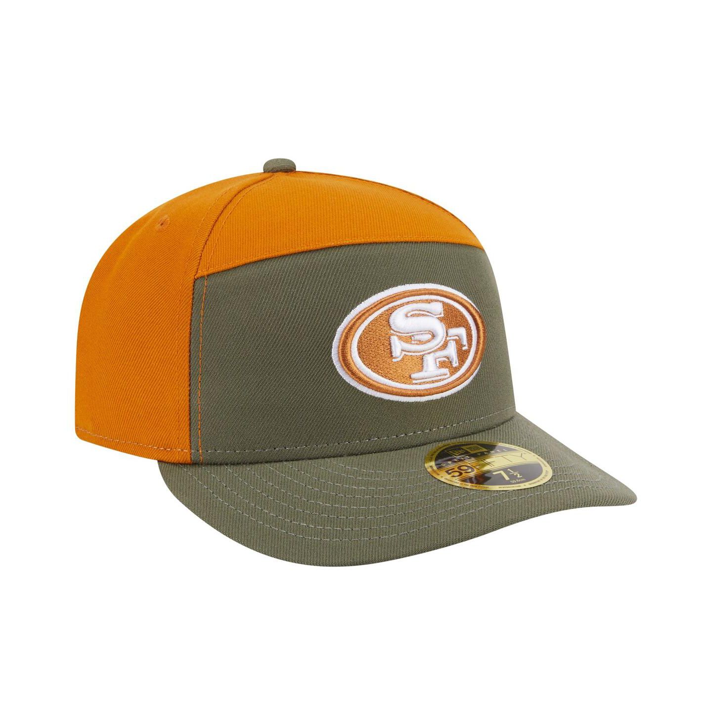 Мужские головные уборы New Era Olive/Brown San Francisco 49ers Two-Tone Color Pack Split Panel 59FIFTY Fitted Hat — фото 4