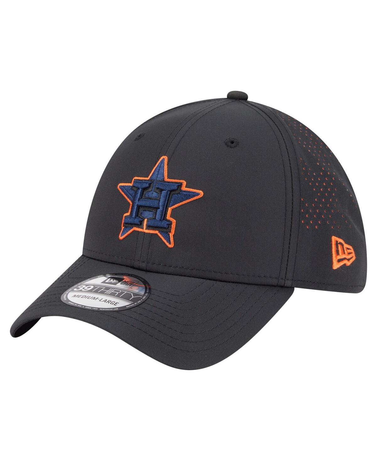 New Era Men's Black Houston Astros Night 39thirty Flex Hat In Black