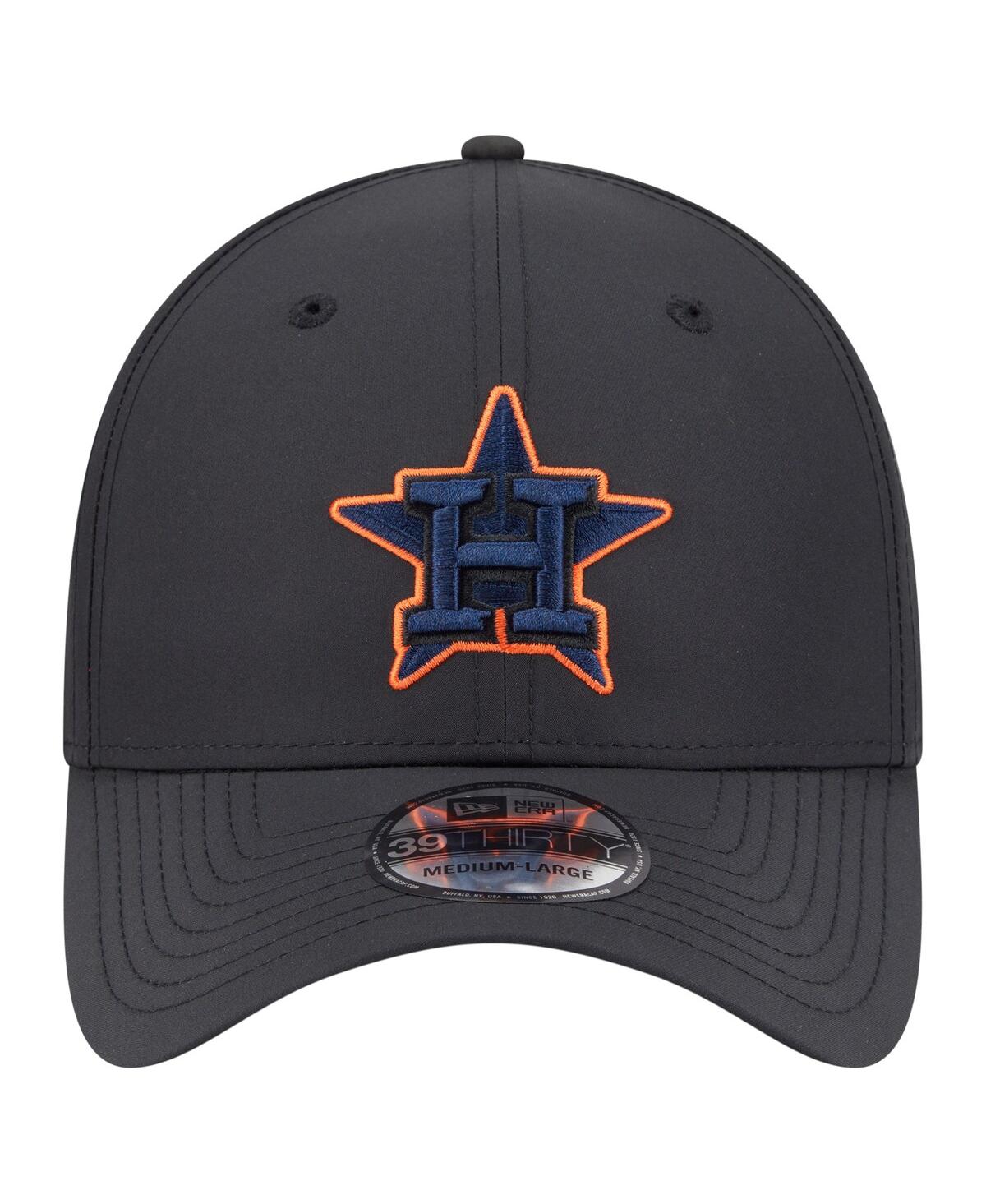 New Era Men's Black Houston Astros Night 39thirty Flex Hat In Black