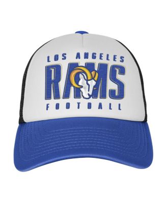 Big Boys and Girls White/Royal Los Angeles Rams Essentials Trucker Adjustable Hat