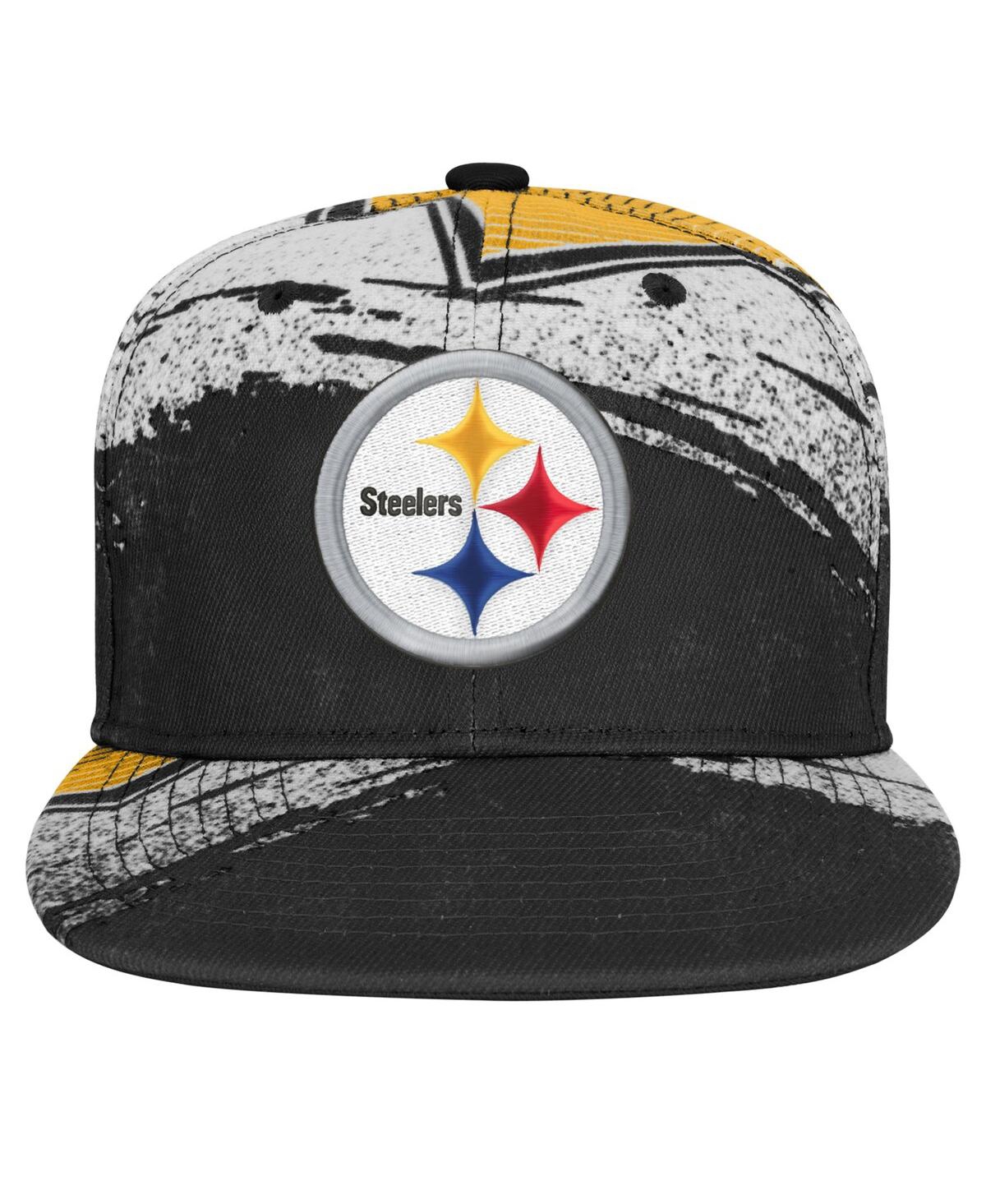 Outerstuff Big Boys And Girls Black Pittsburgh Steelers Make Noise Adjustable Hat In Multi