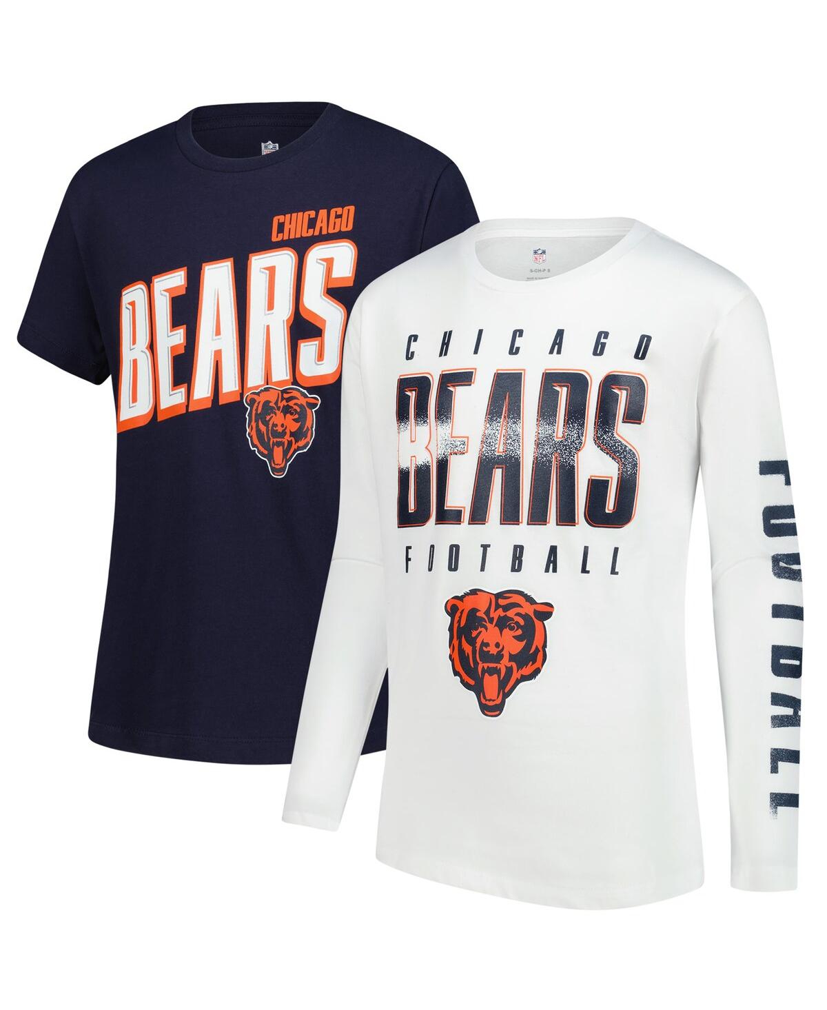 Outerstuff Big Boys And Girls Chicago Bears The Mix Combo T-shirt Set In Multi