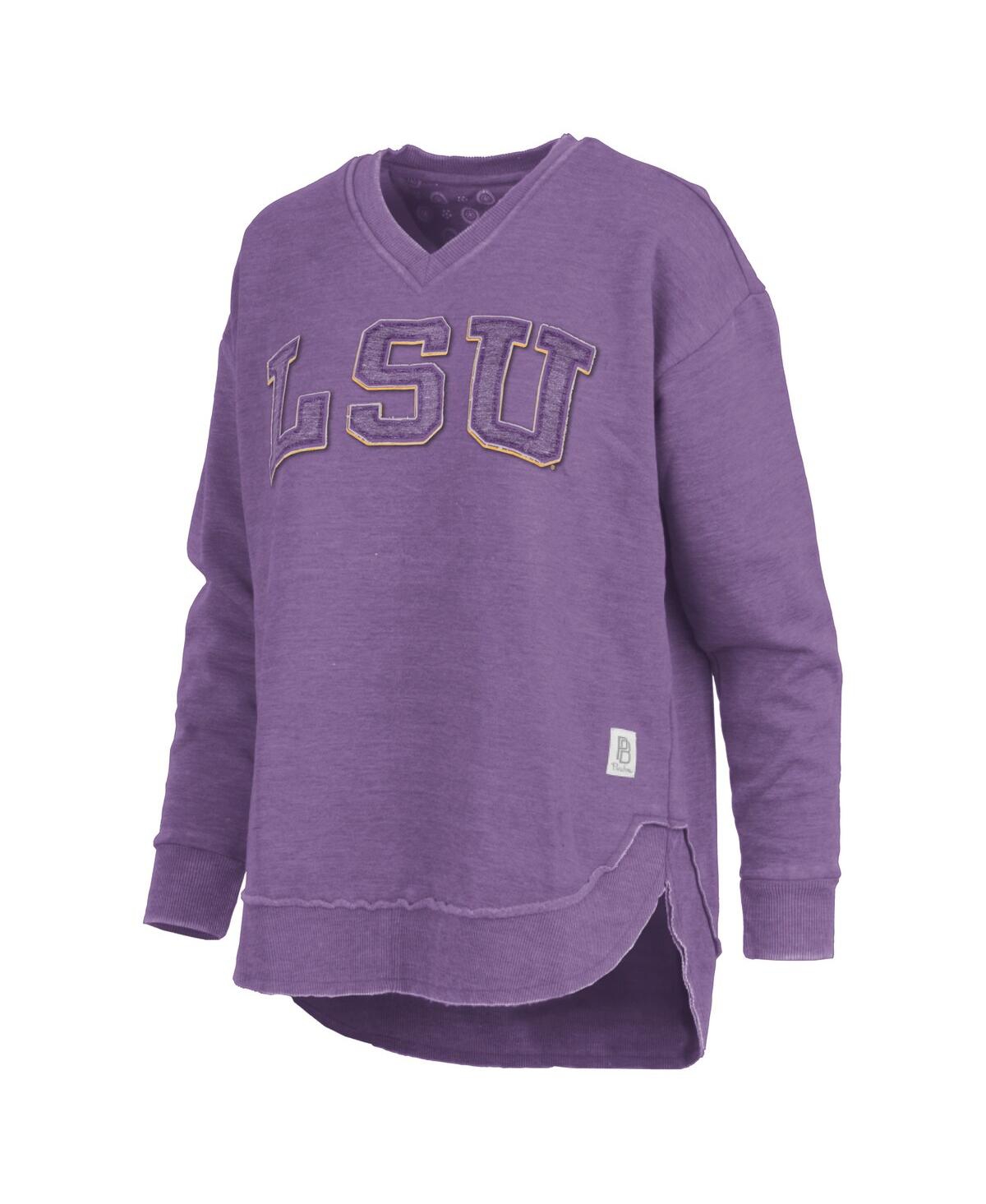 Pressbox Purple Lsu Tigers Westin Poncho V-neck Pullover Sweatshirt In Purple