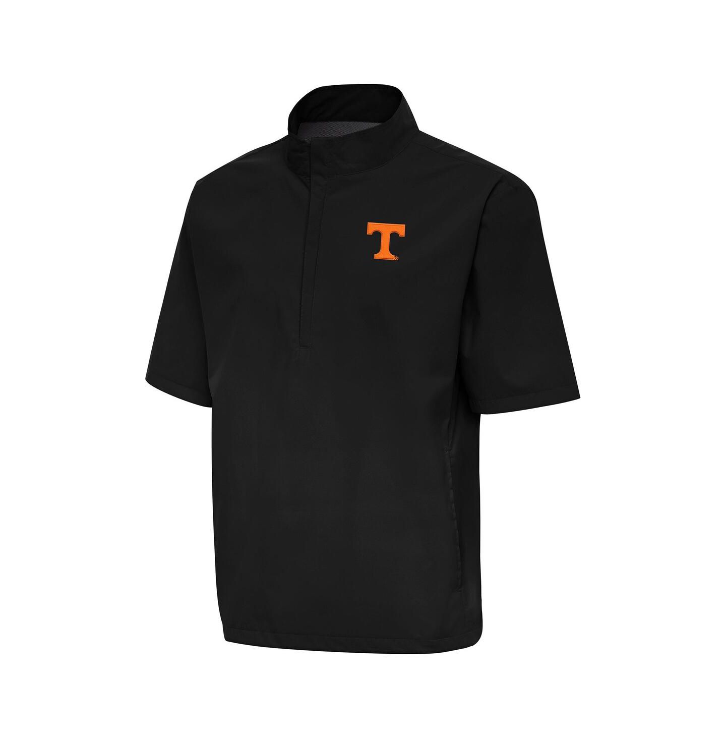 Мужская куртка Antigua Black Tennessee Volunteers Brisk Quarter-Zip Windbreaker — фото 1