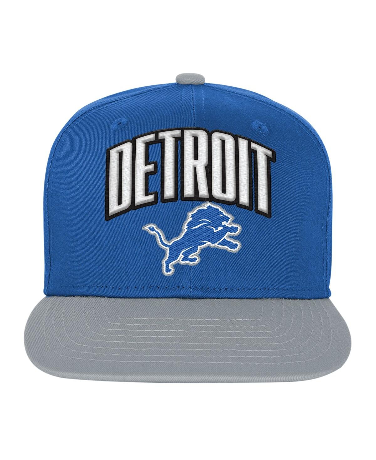 Outerstuff Big Boys And Girls Blue Detroit Lions Essentials Adjustable Hat In Blue