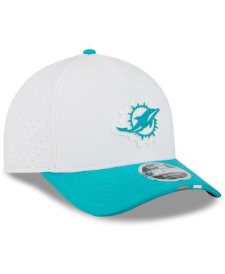 Big Boys and Girls White/Aqua Miami Dolphins 2025 NFL Training Camp A-Frame 9FORTY Adjustable Hat