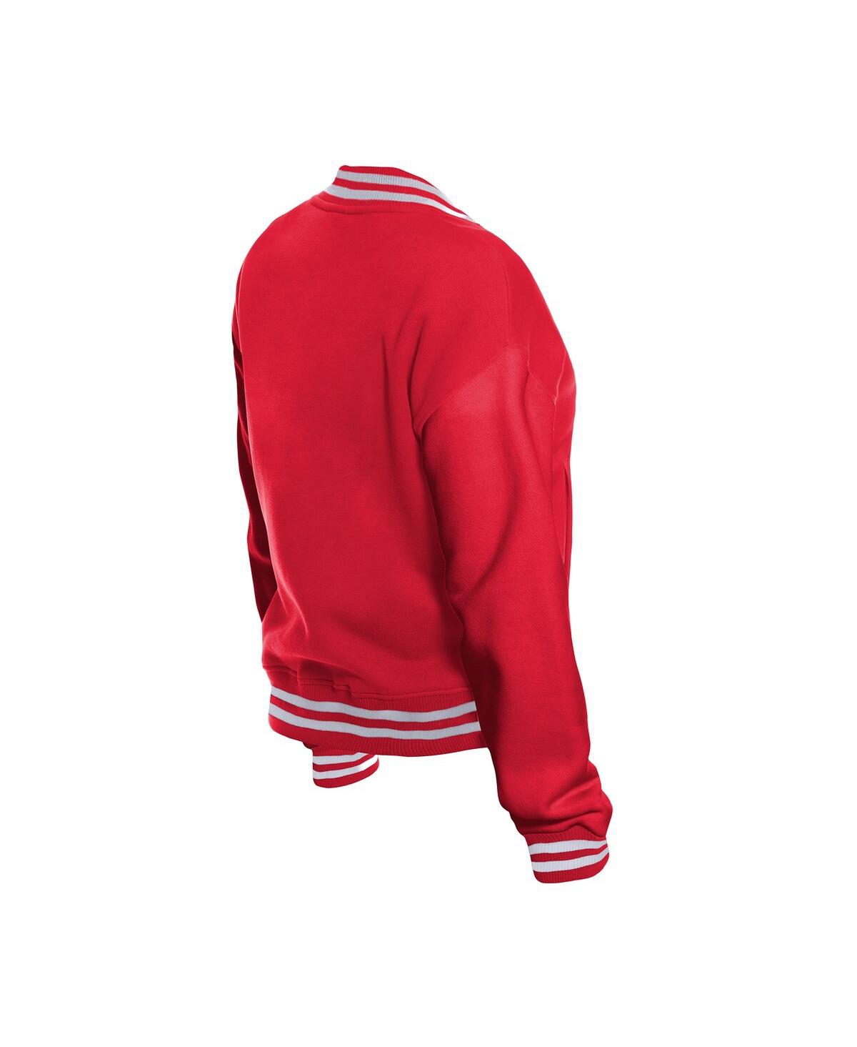 New Era Women's Red Kansas City Chiefs Throwback Fleece Full-snap Jacket In Red
