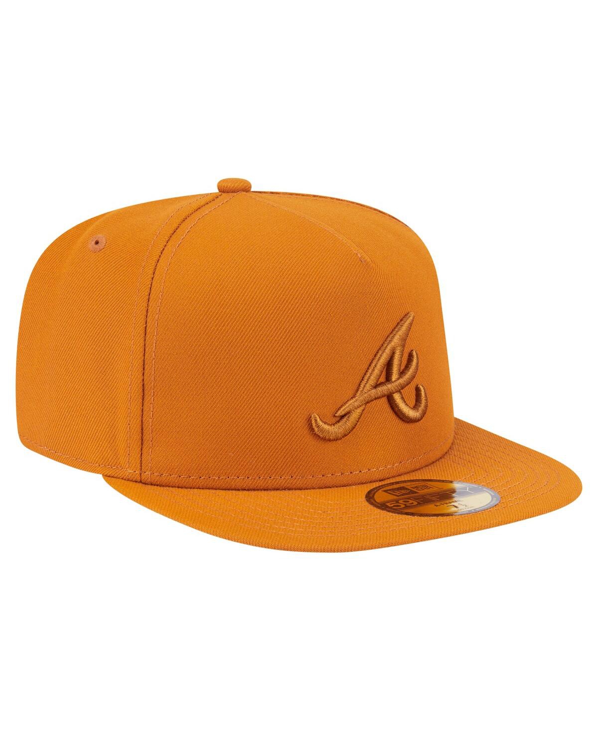 New Era Men's Orange Atlanta Braves Color Pack A-frame 59fifty Fitted Hat In Orange