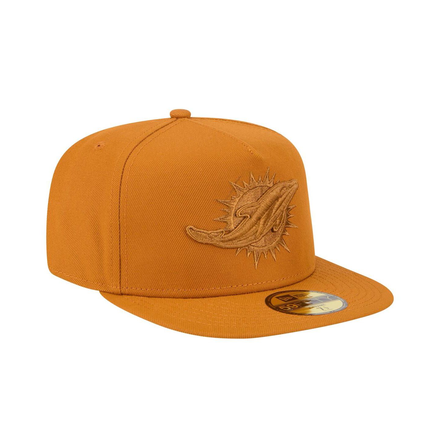 Мужские головные уборы New Era Brown Miami Dolphins Color Pack A-Frame 59FIFTY Fitted Hat — фото 4