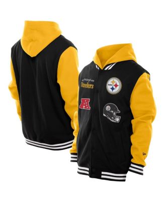 New Era - Men's Black Pittsburgh Steelers Full-Snap Fleece Hoodie Jacket