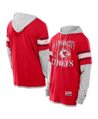 New Era - Men's Red Kansas City Chiefs Twofer Layered Long Sleeve Hoodie T-Shirt