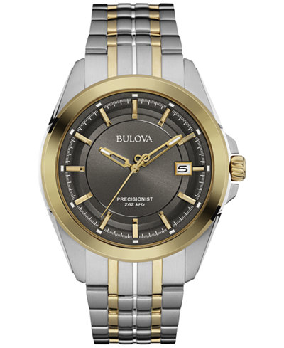 Bulova Men's Precisionist Two-Tone Stainless Steel Bracelet Watch 43mm 98B273
