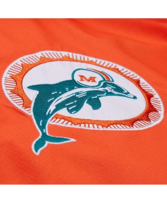 Men's Orange/Aqua Miami Dolphins Tie Breaker Vintage Logo Lightweight Anorak Half-Zip Windbreaker