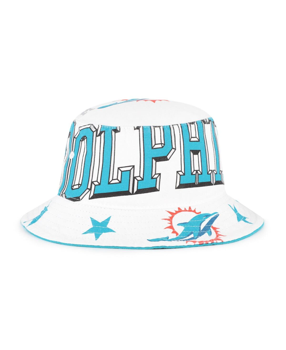 47 Brand Women's White Miami Dolphins Energize Bucket Hat In White