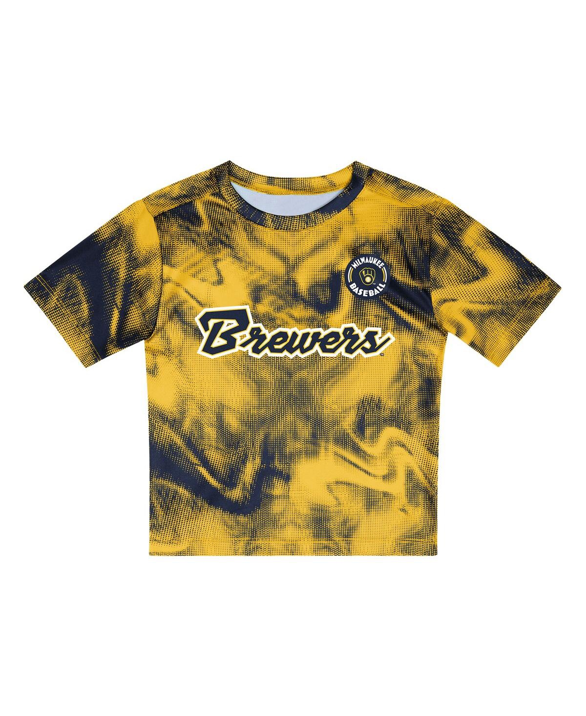 Outerstuff Preschool 2-piece Gold Milwaukee Brewers Hitter Infielder Set In Yellow