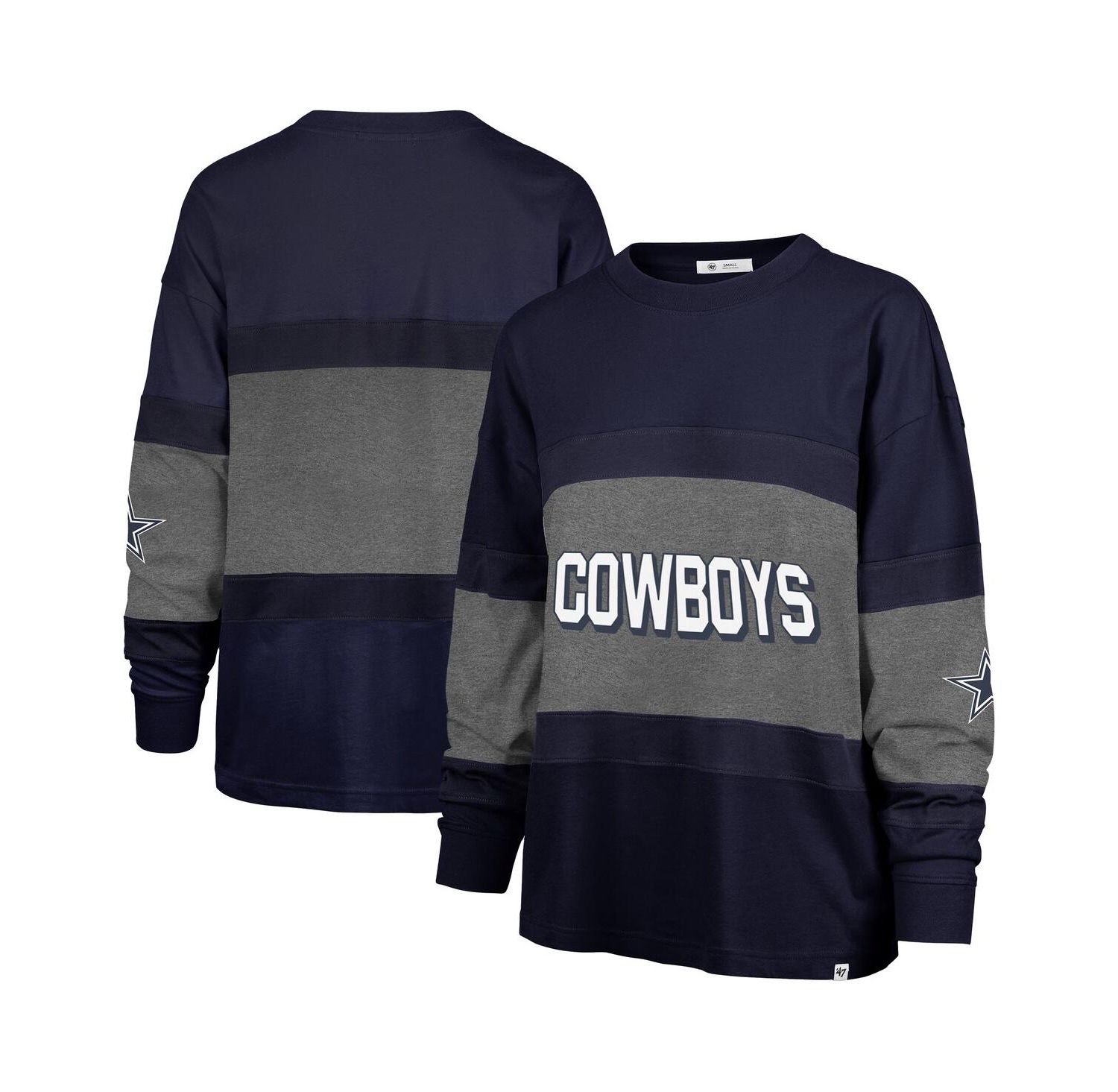 Women's Navy Dallas Cowboys Breezeway Archive Long Sleeve T-Shirt
